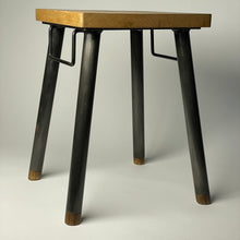 Load image into Gallery viewer, Handmade Maine Red Oak and Steel Stool