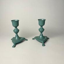 Load image into Gallery viewer, Pair of vintage metal candlestick holders
